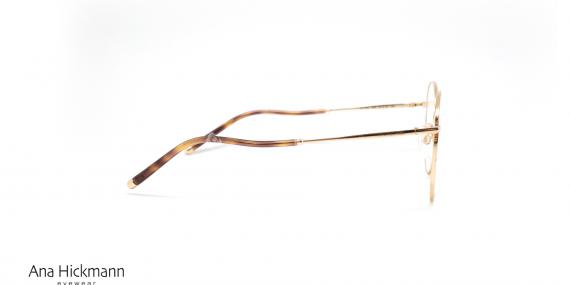 عینک طبی گرد فلزی آناهیکمن فریم طلایی - عکس از زاویه کنار