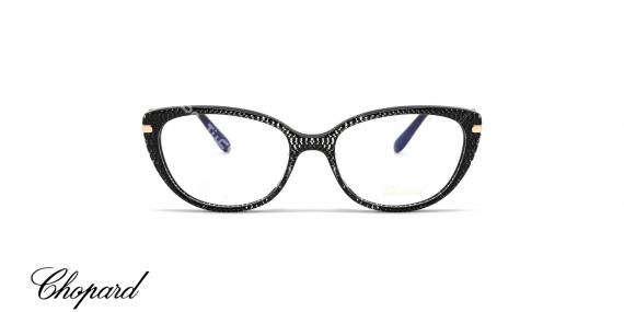 عینک طبی شوپارد کائوچویی مشکی روکش طلا - زاویه روبرو - عکاسی وحدت