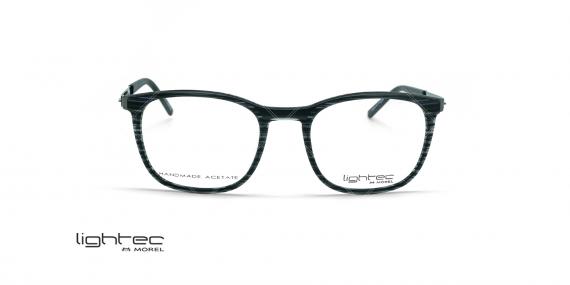 عینک طبی مربعی لایتک -  LIGHTEC 30025L - عکاسی وحدت - مشکی هاوانا - عکس زاویه روبرو
