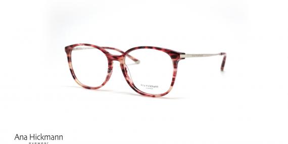 عینک طبی کائوچویی مربعی زنانه اناهیکمن فریم قرمز هاوانا - عکس از زاویه سه رخ