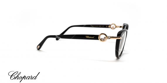 عینک طبی شوپارد کائوچویی مشکی روکش طلا - زاویه کنار - عکاسی وحدت