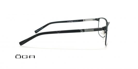عینک طبی مستطیلی اوگا - OGA 10071O - مشکی نقره ای- عکاسی وحدت - زاویه سه رخ