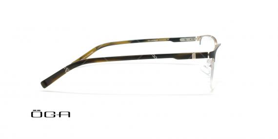 عینک طبی زیرگریف  اگا - OGA 10108O - مشکی نقره ای- عکاسی وحدت - زاویه بقل