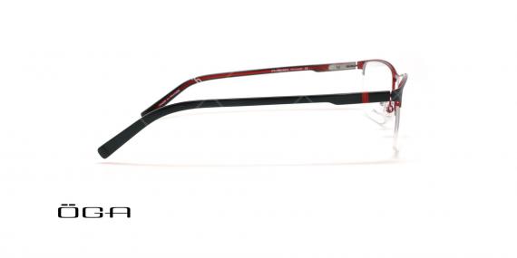 عینک طبی زیرگریف  اگا - OGA 10110O - مشکی قرمز - عکاسی وحدت - زاویه بقل