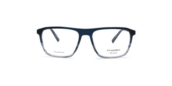 عینک طبی اوگا فریم کائوچویی با دسته تیتانیومی به آبی تیره و روشن - عکس از زاویه روبرو