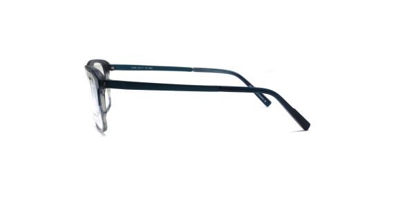 عینک طبی اوگا فریم کائوچویی با دسته تیتانیومی به آبی تیره و روشن - عکس از زاویه کنار