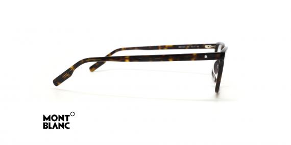 عینک طبی مون بلان فریم کائوچویی مستطیلی رنگ قهوه ای هاوانا - عکس از زاویه کنار