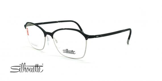 عینک طبی گربه ای سیلوئت - Silhouette1581 -مشکی نقره ای- عکس وحدت - زاویه سه رخ