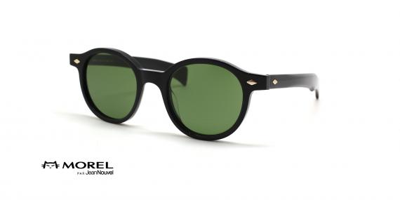 عینک آفتابی گرد جین نووِل مدل - Clovis 90032C رنگ مشکی و عدسی سبز - عکس زاویه سه رخ