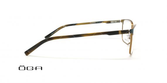 عینک طبی مستطیلی اوگا - OGA 10111O - مشکی بژ - عکاسی وحدت - زاویه بقل