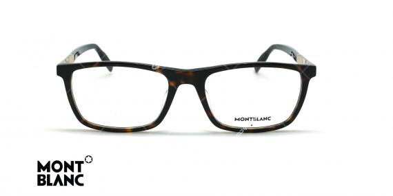 عینک طبی فلزی زیر گریف مونت بلانک - MONTBLANC MB0021O -قهوه ای هاوانا - عکاسی وحدت - زاویه روبرو