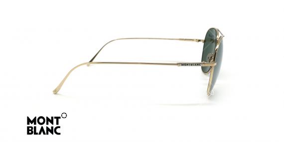 عینک آفتابی خلبانی مون بلان - MONTBLANC TITANIUM MB657S - طلایی - عکاسی وحدت - زاویه کنار