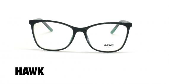 عینک طبی گربه ای هاوک - HAWK HW7121 - مشکی - عکاسی وحدت - زاویه روبرو