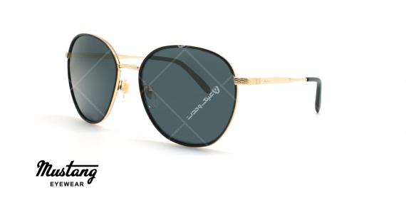 عینک آفتابی گرد موستانگ - MUSTANG MU1781 - مشکی طلایی - عکاسی وحدت - زاویه سه رخ 