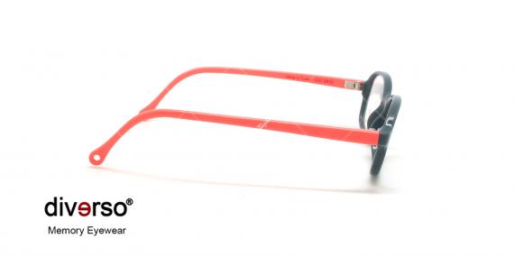 عینک طبی بیضی دیورسو - DIVERSO DV1303 - مشکی نارنجی - عکاسی وحدت - زاویه کنار