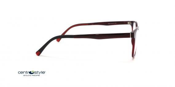 عینک طبی کائوچویی آلبالویی با رویه آفتابی سنترو استایل- عکاسی وحدت - عکس از کنار