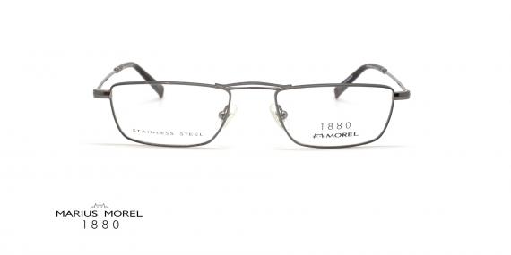 عینک مطالعه مورل فریم مستطیلی فلزی رنگ کرومی- عکس از زاویه روبرو