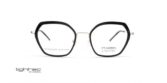 عینک طبی فلزی و کائوچوی لایتک - LIGHTEC 30196L - رنگ مشکی و طلایی - عکس از زاویه روبرو