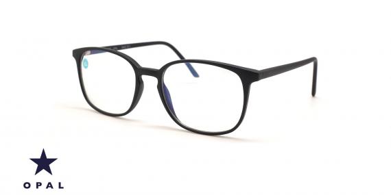 عینک کامپیوتر اپال فریم کائوچویی بیضی رنگ مشکی سایز XL - عکس از زاویه سه رخ