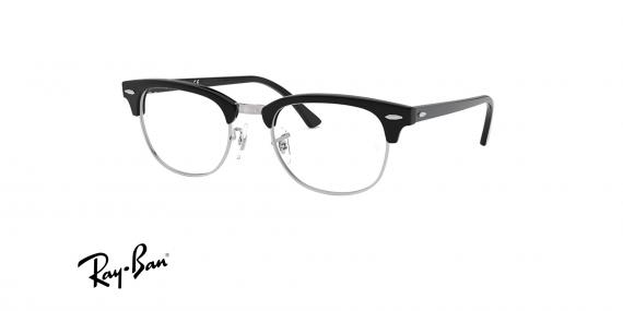 عینک طبی ری بن فریم کلاب مستر کائوچویی فلزی رنگ مشکی - عکس از زاویه سه رخ 
