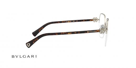 عینک طبی زیر گریف زنانه بولگاری - Bvlgari BV2224B - رنگ فریم طلایی و دسته قهوه ای هاوانا - عکس زاویه کنار