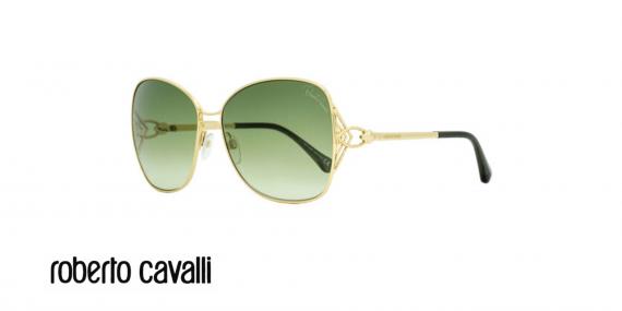عینک آفتابی پروانه ای زنانه روبرتو کاوالی -  ROBERTO CAVALLI RC1060- رنگ طلایی و عدسی سبز -اپتیک وحدت - عکس زاویه سه رخ