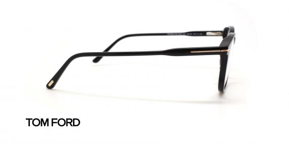 عینک طبی کائوچویی گرد رویه دار تام فورد - رنگ مشکی - رویه آفتابی با عدسی دودی