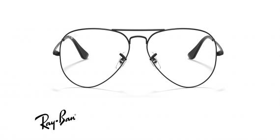 عینک طبی خلبانی ری بن فریم فلزی مشکی - عکس از زاویه روبرو