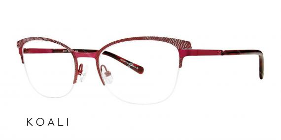 عینک طبی گربه ای کوالی -  KOALI 20034K- رنگ فریم قرمز - اپتیک وحدت- عکس زاویه سه رخ