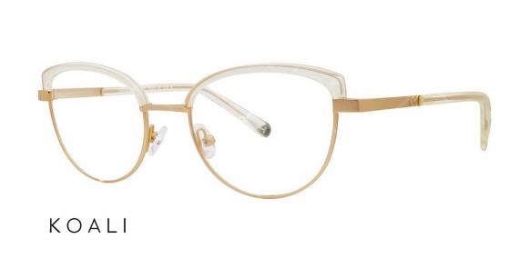 عینک طبی گربه ای کوالی - KOALI 20035K - اپتیک وحدت - رنگ فریم طلاییو شیشه ای - عکس زاویه سه رخ