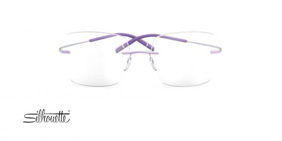 عینک طبی زنانه سیلوئت مدل TMA-THE ICON فریم گریف شیپ مربعی IU بنفش - عکس از زاویه روبرو