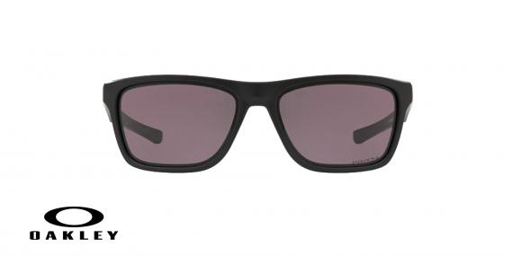 عینک آفتابی اوکلی - با عدسی های پریزم از داخل خاکستری از بیرون جیوه ای بدنه مشکی - ویژه فروش آنلاین - زاویه رو به رو