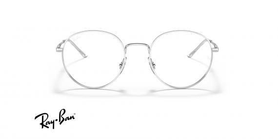 عینک طبی ری بن فریم فلزی گرد رنگ نقره ای - عکس از زاویه روبرو