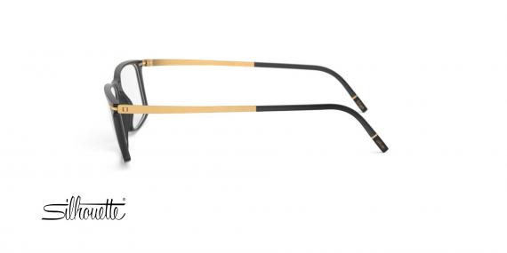 عینک طبی مستطیلی سیلوئت -2921 Silhouette SPX -مشکی طلایی - عکاسی وحدت - زاویه کنار 