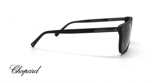 عینک آفتابی مربعی کائوچویی شوپارد - فریم مشکی و عدسی سبز - عکس از زاویه کنار