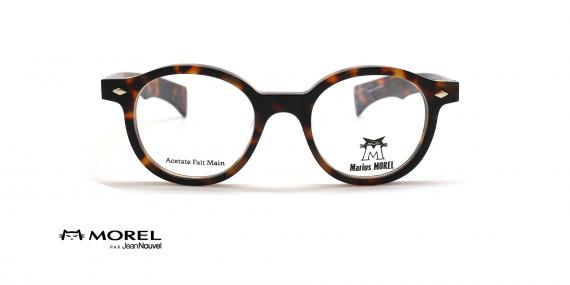 عینک طبی گرد جین نووِل - رنگ قهوه ای هاوانا - عکس از زاویه روبرو