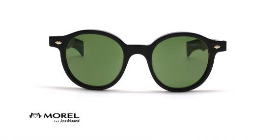 عینک آفتابی گرد جین نووِل مدل - Clovis 90032C رنگ مشکی و عدسی سبز - عکس زاویه روبرو