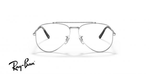 عینک طبی ری بن فریم فلزی مدل خلبانی نقره ای رنگ - عکس از زاویه روبرو