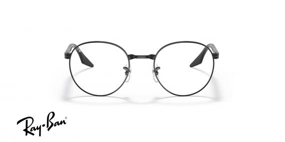 عینک طبی ری بن فریم فلزی گرد رنگ مشکی - عکس از زاویه روبرو