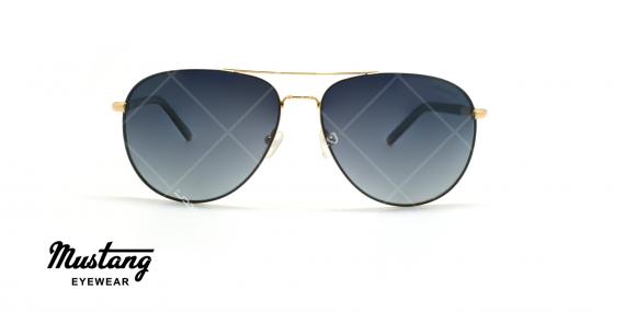 عینک آفتابی خلبانی پلاریزه موستانگ - MUSTANG POLARIZED MU1741 - طلایی مشکی - عکاسی وحدت - زاویه روبرو