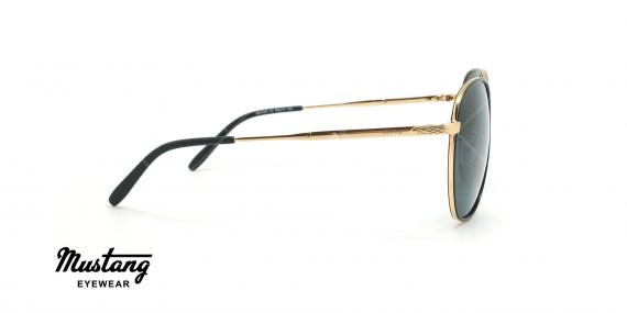عینک آفتابی گرد موستانگ - MUSTANG MU1781 - مشکی طلایی - عکاسی وحدت - زاویه روبرو