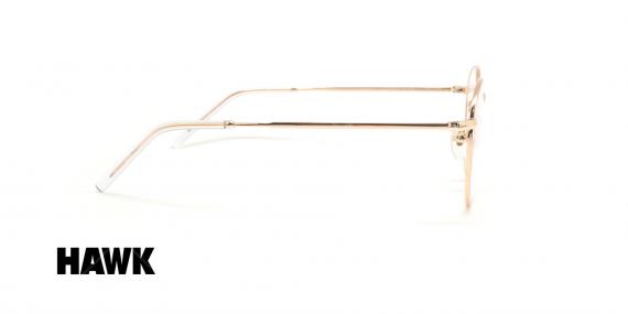عینک طبی گرد هاوک - HAWK HW7145 - طلایی - عکاسی وحدت - زاویه کنار 