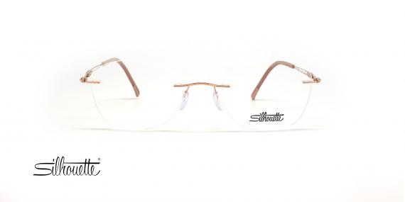 عینک طبی زنانه سیلوئت - فریم گریف گربه ای با دسته های طلایی - عکس از زاویه روبرو