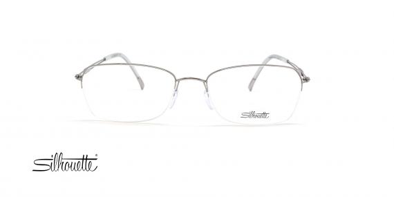 عینک طبی زیر گریف سیلوئت - رنگ نقره ای - عکس از زاویه روبرو