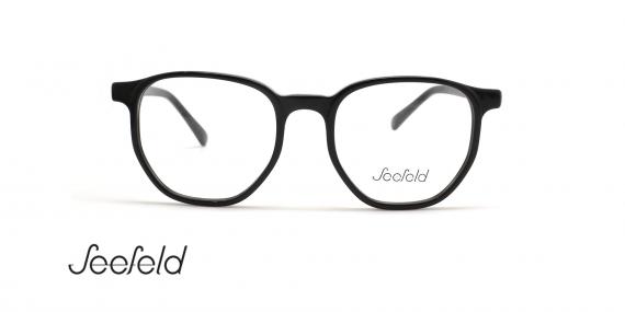 عینک طبی چندضلعی کائوچویی سیفلد - رنگ مشکی - عکس زاویه روبرو