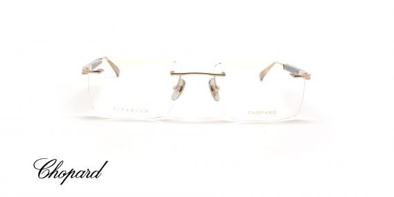 عینک طبی گریف مستطیلی شوپارد - دسته های طلایی و مشکی - عکس از زاویه روبرو