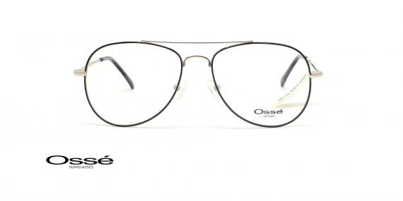 عینک طبی فلزی خلبانی اوسه - فریم مشکی و نقره ای - عکس زاویه روبرو