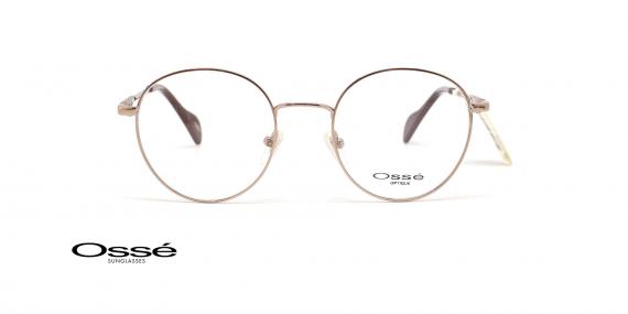 عینک طبی اوسه فریم فلزی طلایی گرد - عکس از زاویه روبرو