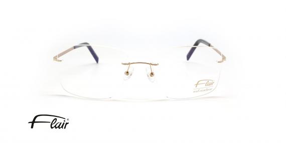 عینک طبی فلر فریم گریف دسته طلایی حدقه مربعی از سری ART COUTURE - عکس از زاویه روبرو