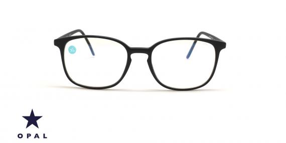 عینک کامپیوتر اپال فریم کائوچویی بیضی رنگ مشکی سایز XL - عکس از زاویه روبرو